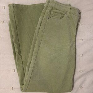 Corduroy green flare pants size 8